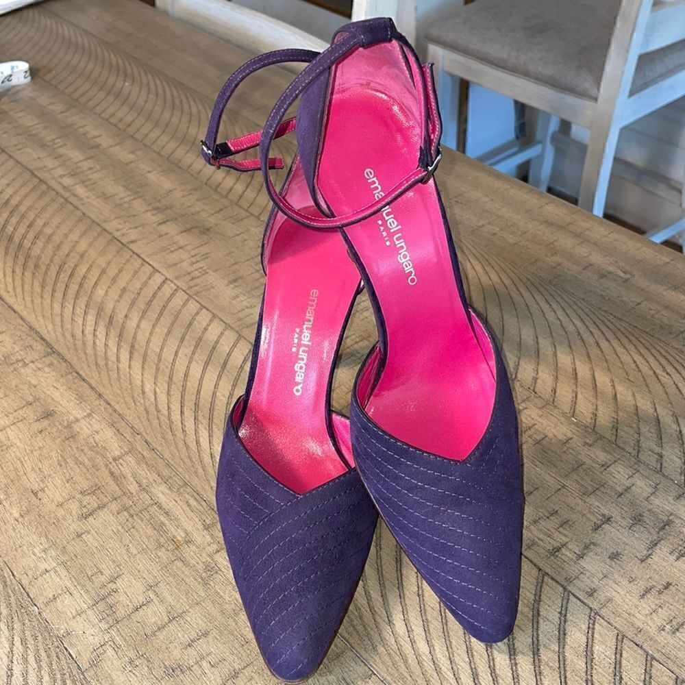 Emanuel Ungaro Deep Purple 4" Heels 👠 2 Dusters